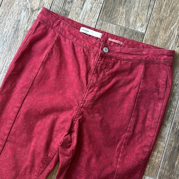 Anthropologie Pilcro Flocked High-Rise Leggings raspberry 31 - Picture 3 of 7